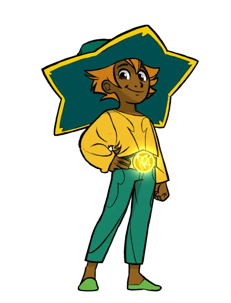 Stella wearing her star-shaped hat